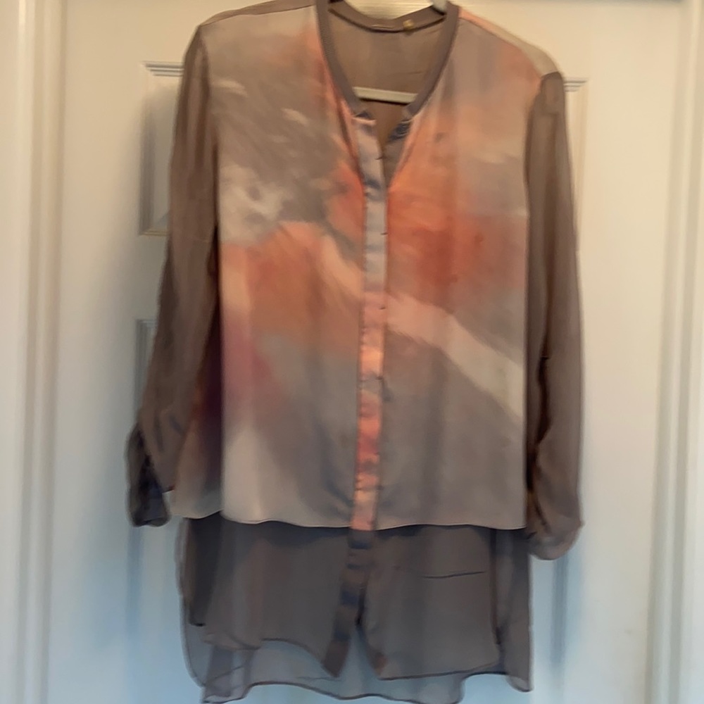 Ellie Tahiti double layered watercolor blouse
